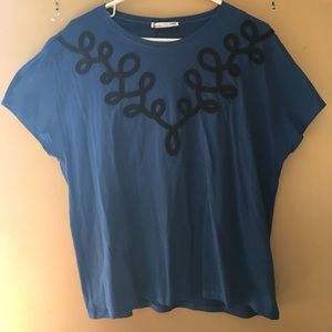 Zara t-shirt with black Embroidery